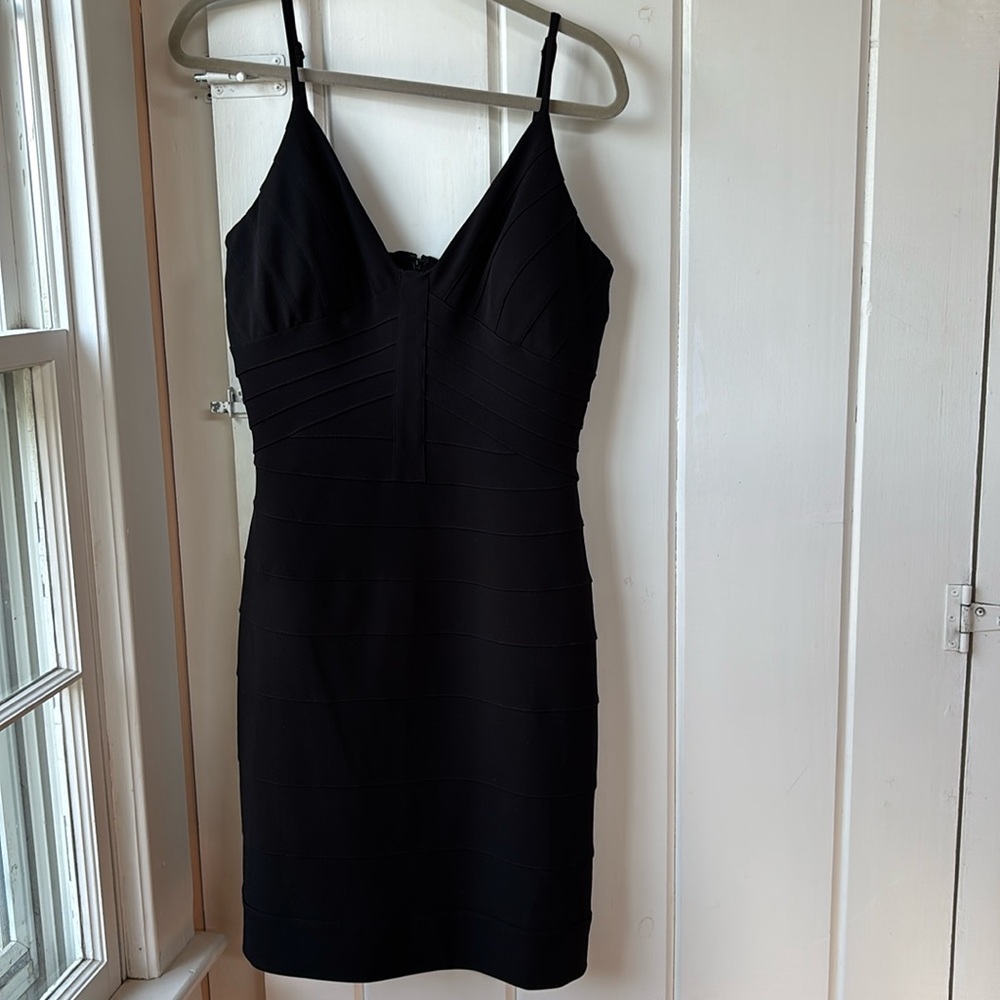 Maxandcleo Black Straight Spaghetti Strap Dress Size 12 New With Tags Reg 148.00 - Picture 1 of 5